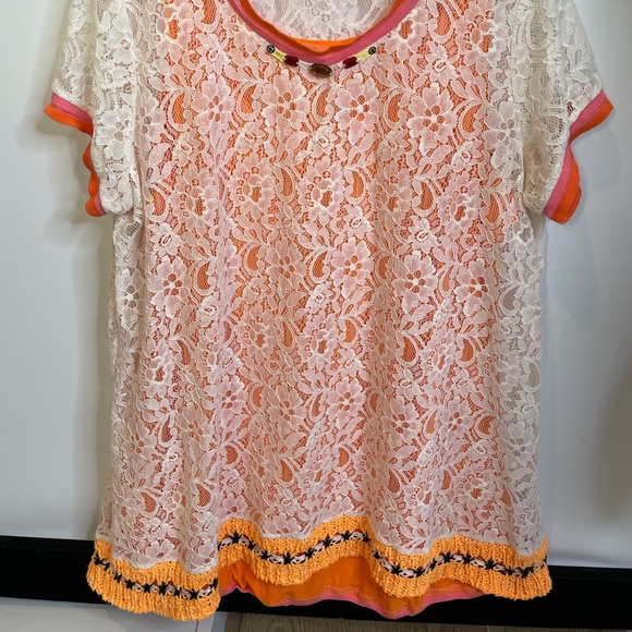 Final Sale-Tricot chic XXL Top blouse swim cover lined plus - Picture 2 of 10